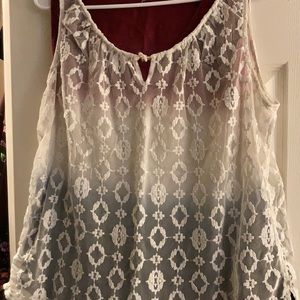 Double layered laced top